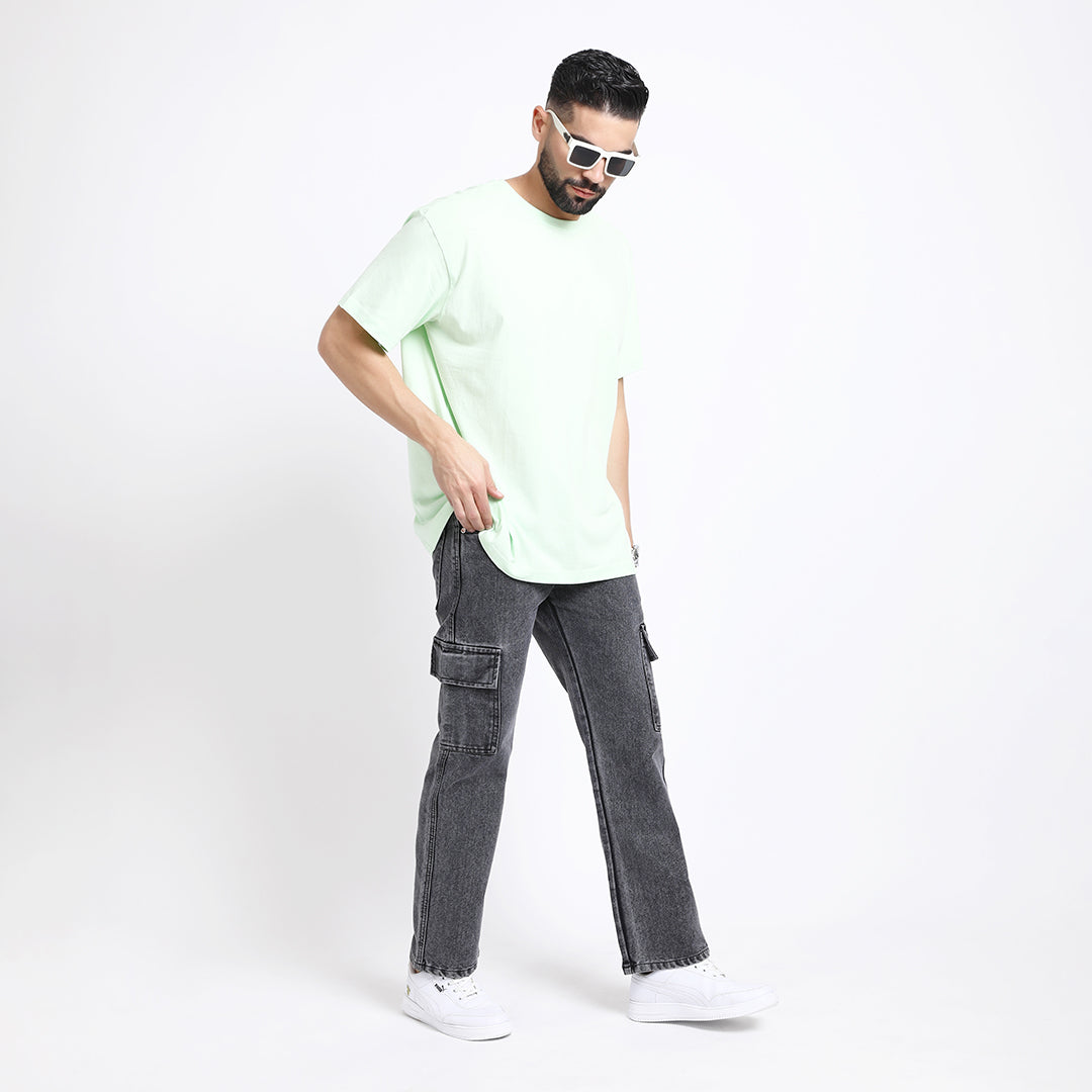 BLACK BAGGY CARGO FIT JEANS 4725-2